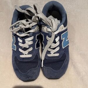New Balance 574 Navy and Gray Kids Sneakers